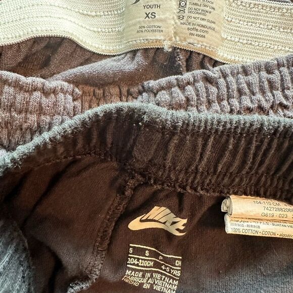 Nike /sofee girls shorts Sz 5 black/white/gray- knit athletic - pull on lot of 2 - Picture 6 of 7